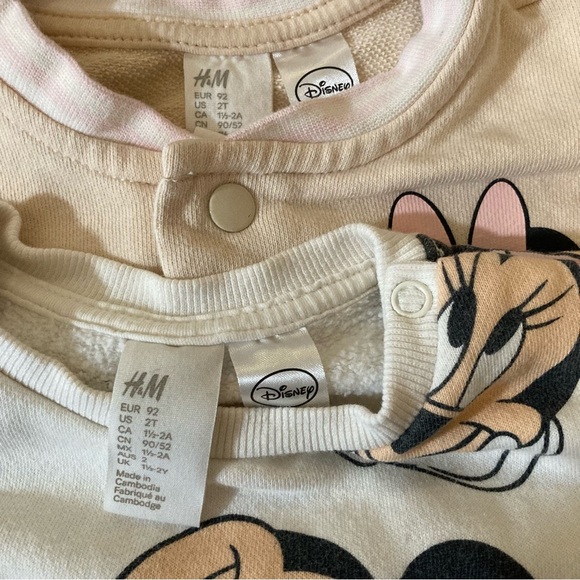 GAP /H&M Girls Minnie Mouse Sweatshirt Bundle Clothes Size 2T - Picture 9 of 9